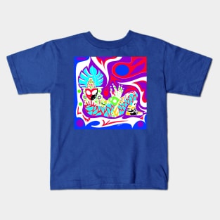 alien mayan lord in stylish cute shoes Kids T-Shirt